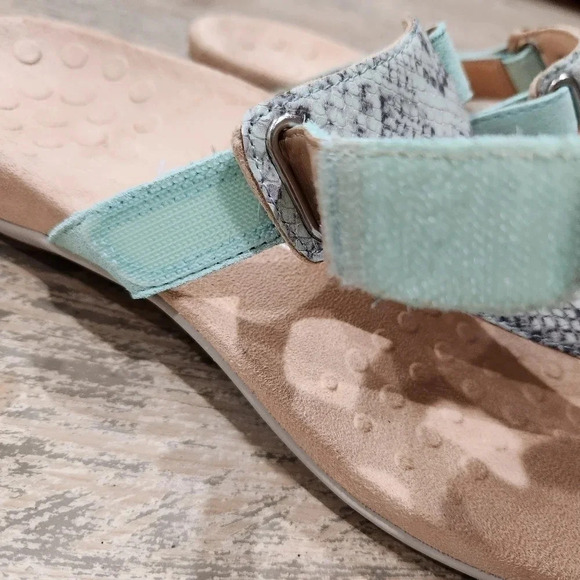 Vionic Wanda Suede Adjustable Sandal, Teal Blue, Women's 9 - Picture 6 of 7